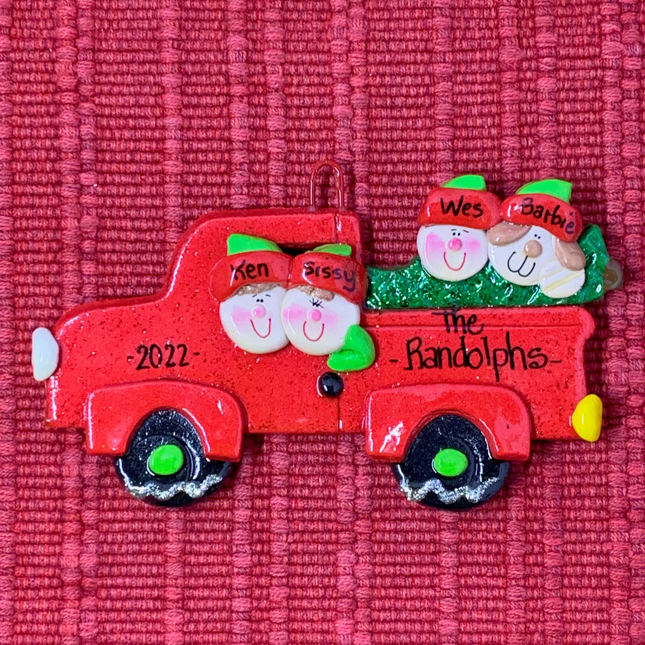 Farmhouse Truck Family (3 Names with Dog)