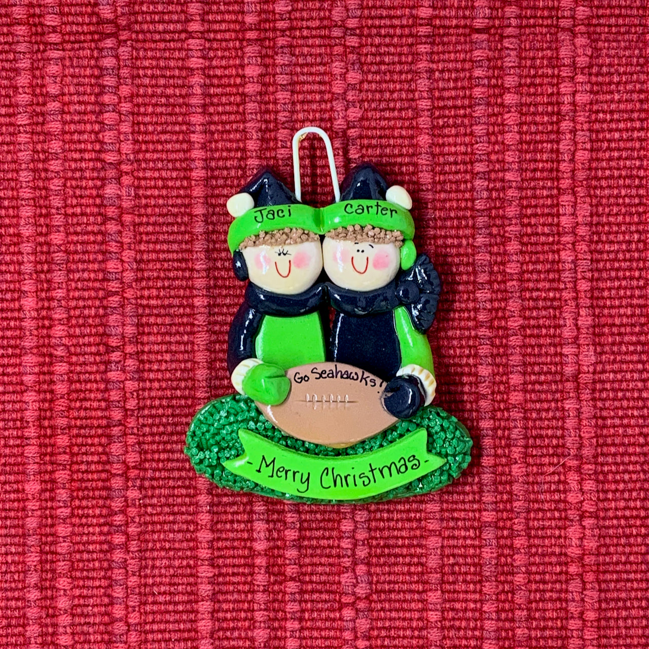 Football Couple (Blue/Bright Green)