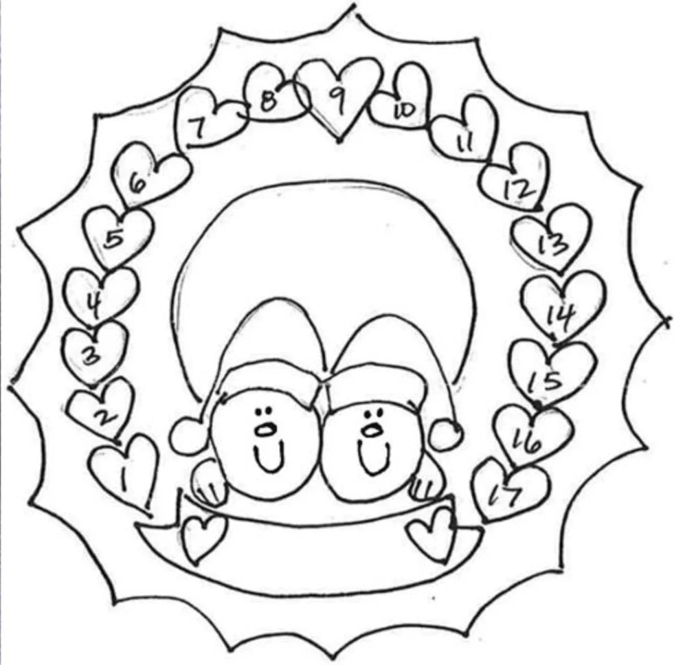 Heart Wreath (1-17 Names)