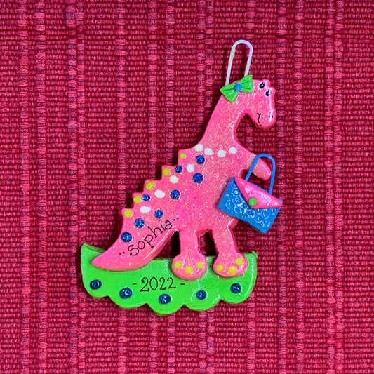 Pink Dinosaur with Purse