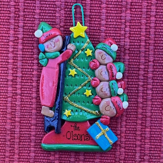 Tree Trimmer Family (5 Names, Tan Skin) Mistletoe Memories
